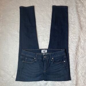 Paige Kylie Crop Jeans Womens 28 Dark Wash Slim Straight Denim Made in USA